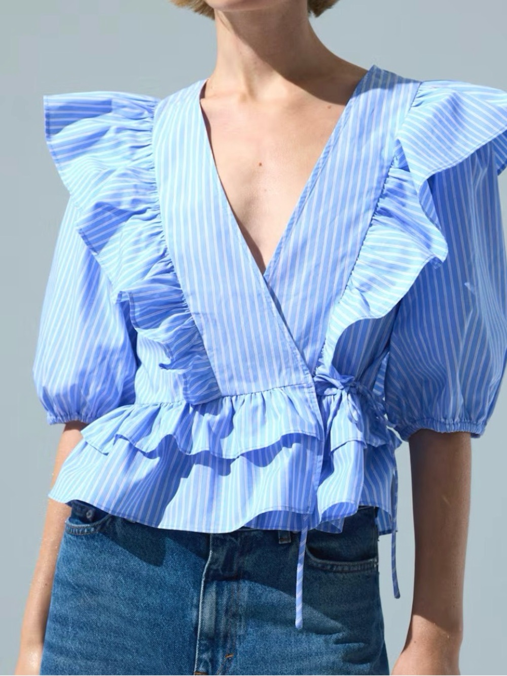 Hm poplin wrap blouse